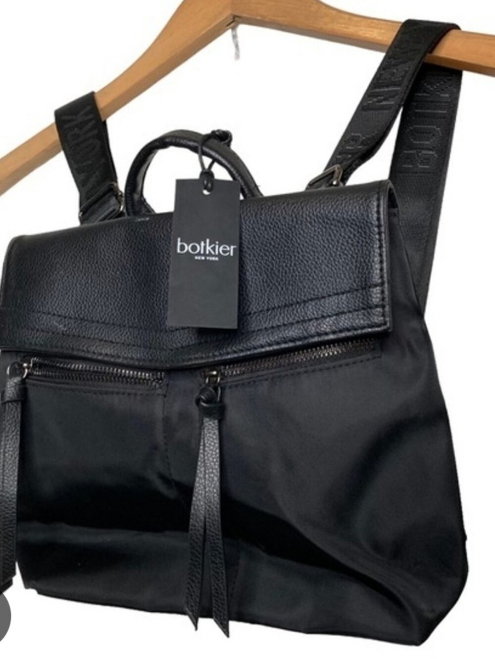 Botkier Black Nylon & Leather Backpack